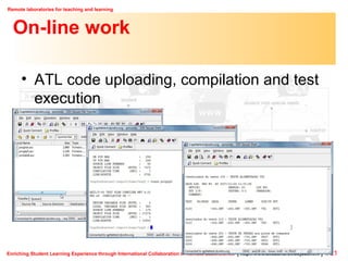 On-line work ATL code uploading, compilation and test execution 