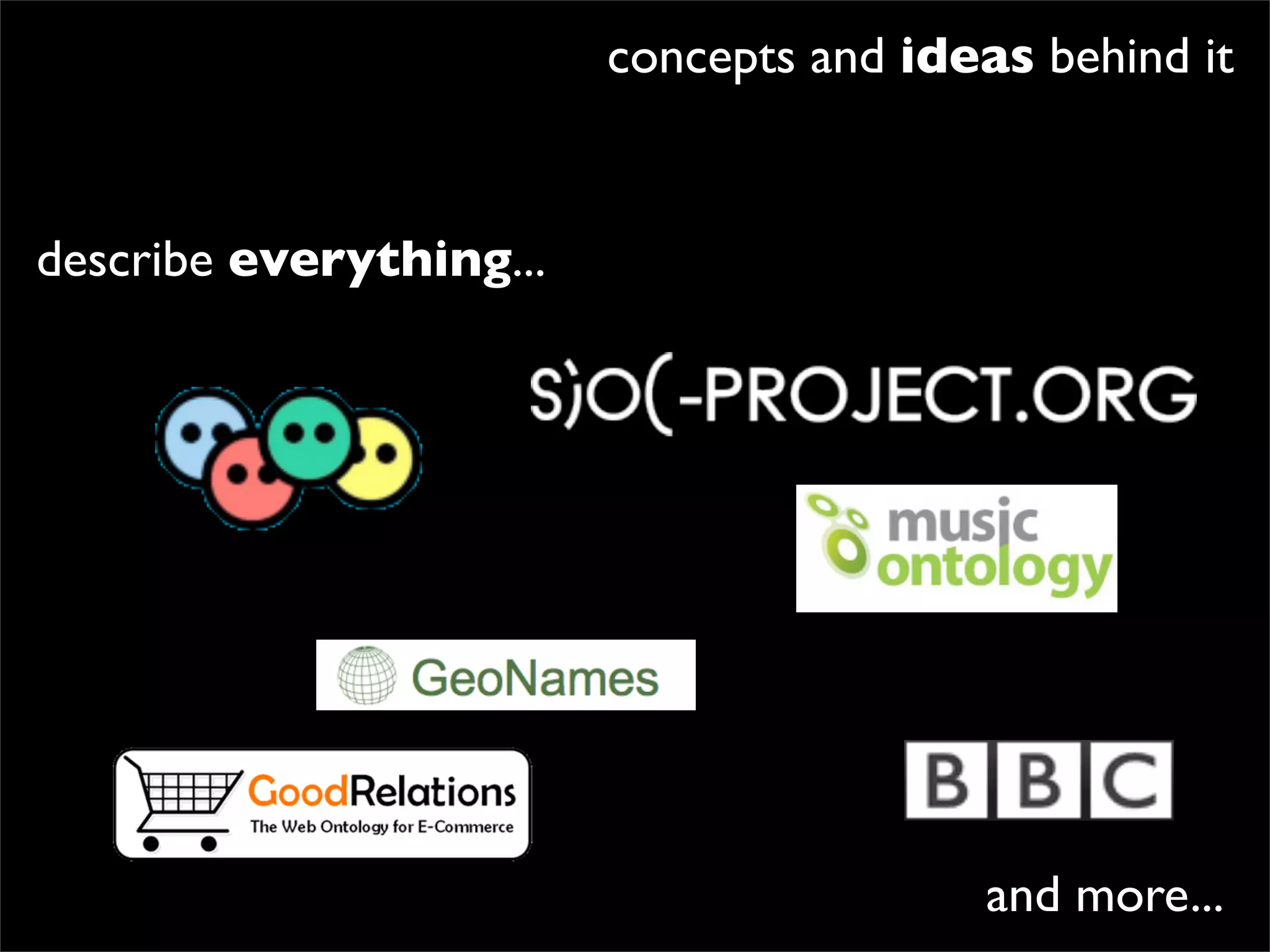 concepts and ideas behind it


describe everything...




                                         and more...
 