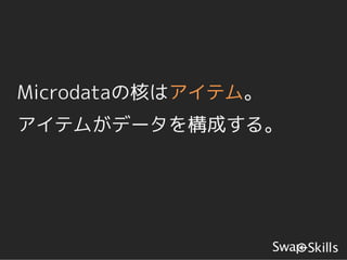 Microdataの核はアイテム。
アイテムがデータを構成する。
 