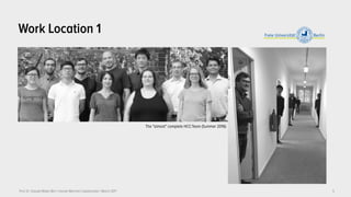 Prof. Dr. Claudia Müller-Birn | Human-Machine Collaboration | March 2017
Work Location 1
5
The "almost" complete HCC:Team (Summer 2016)
 