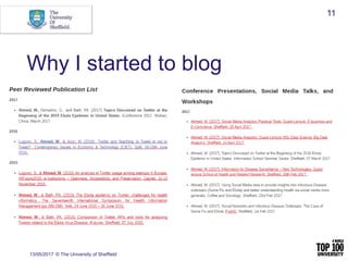 Why I started to blog
13/05/2017 © The University of Sheffield
11
 