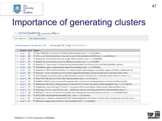 Importance of generating clusters
13/05/2017 © The University of Sheffield
47
 