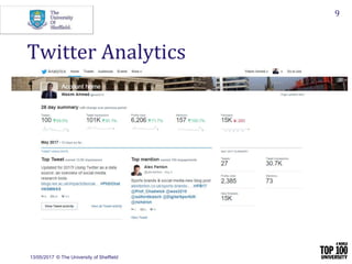 13/05/2017 © The University of Sheffield
9
Twitter Analytics
 