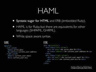 Haml Example Front-End Frameworks: a quick overview | PDF