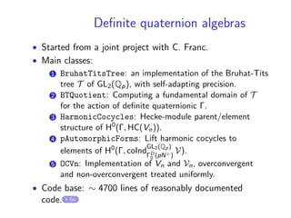 Quaternionic Modular Symbols in Sage | PPT