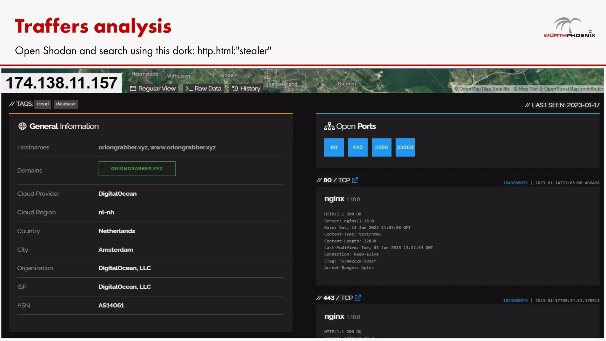 Traffers analysis
Open Shodan and search using this dork: http.html:"stealer"
 