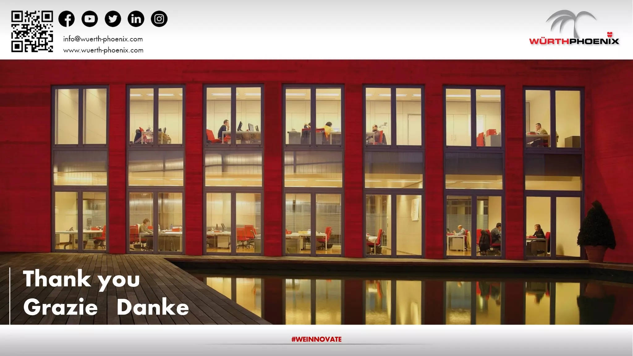 Thank you
Grazie Danke
#WEINNOVATE
 