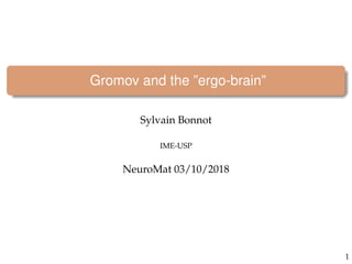 Gromov and the ”ergo-brain”
Sylvain Bonnot
IME-USP
NeuroMat 03/10/2018
1
 