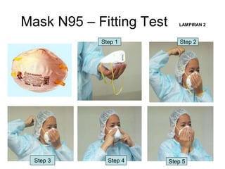 Mask N95 – Fitting Test LAMPIRAN 2 
Step 1 Step 2 
Step 3 Step 4 Step 5 
 