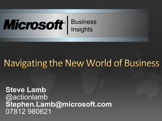 Steve Lamb @actionlamb [email_address] 07812 980621 Business Insights 