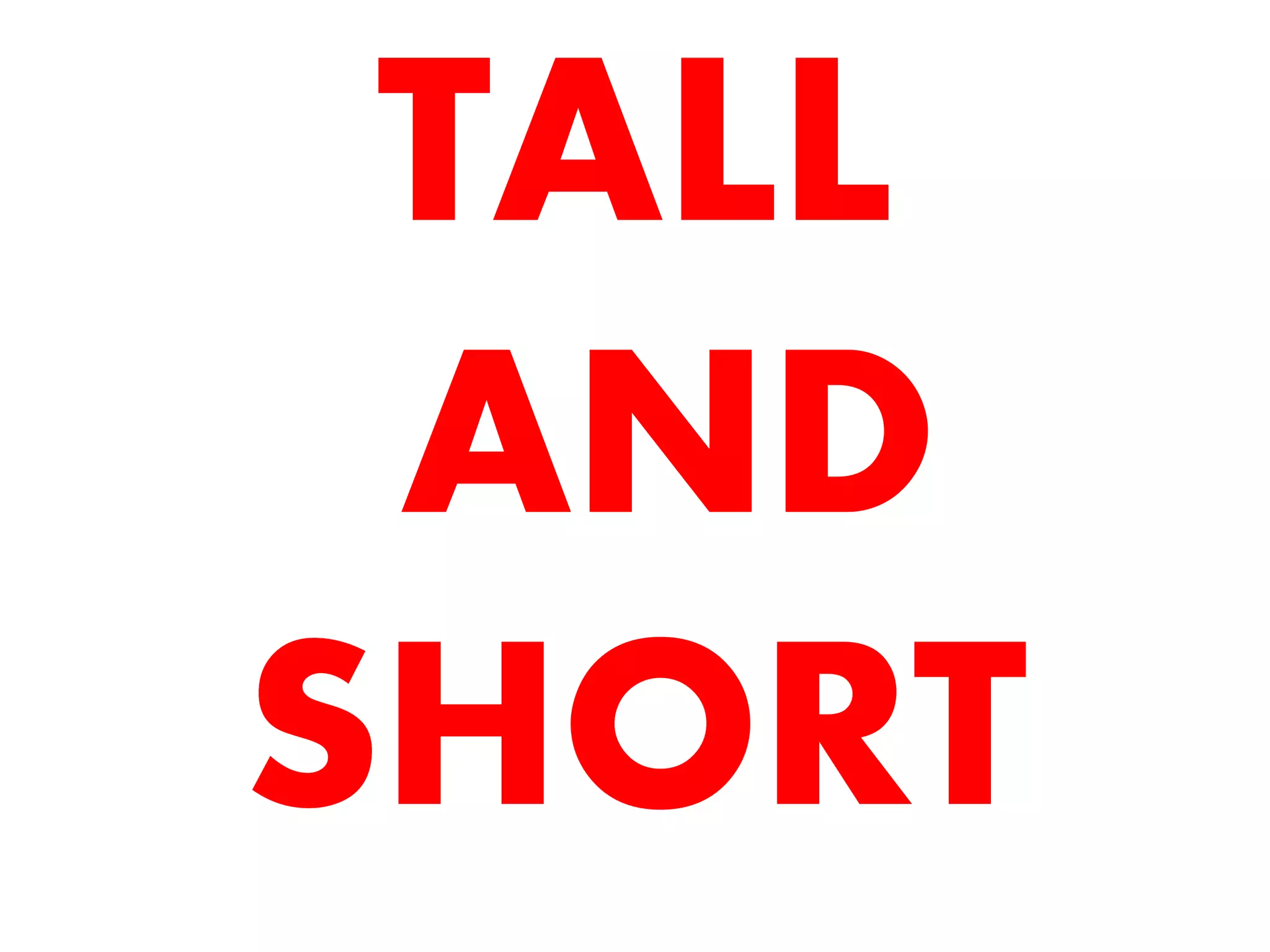 Tall and short preschool PPT