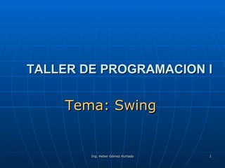 TALLER DE PROGRAMACION I Tema: Swing 