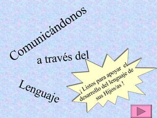 Comunicándonos a través del Lenguaje ¡ Listos para apoyar  el desarrollo del lenguaje de sus Hijos/as ! 