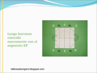Luego hacemos coincidir nuevamente con el segmento EF A B C D F E M 1 M 2 M 3 M 4 talleresdeorigami.blogspot.com 