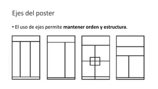 Ejes del poster
• El uso de ejes permite mantener orden y estructura.
 