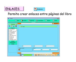 Permite crear enlaces entre páginas del libro ENLACES 