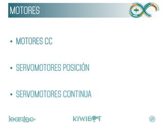 •  MOTORES CC
•  SERVOMOTORES POSICIÓN
•  SERVOMOTORES CONTINUA
MOTORES
 