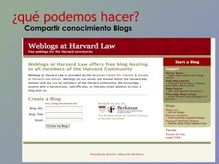 ¿qué podemos hacer? Compartir conocimiento Blogs 