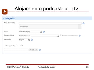 Alojamiento podcast: blip.tv 