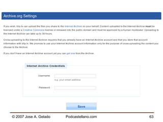Alojamiento podcast: blip.tv 
