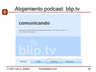 Alojamiento podcast: blip.tv 