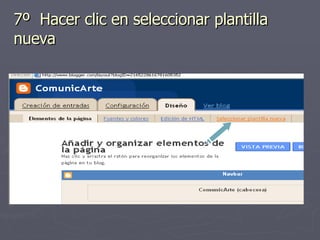 7º Hacer clic en seleccionar plantilla nueva