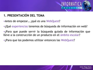 Taller 01 construyendo una webquest | PPT