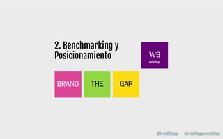 2. Benchmarking y
Posicionamiento
@brandthegap #brandthegapworkshops
 