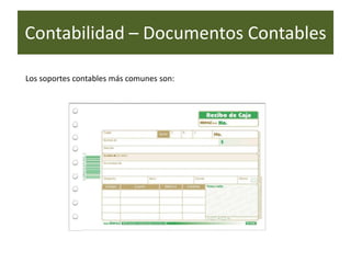 Contabilidad – Documentos Contables

Los soportes contables más comunes son:
 