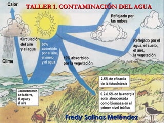 TALLER 1. CONTAMINACIÓN DEL AGUATALLER 1. CONTAMINACIÓN DEL AGUA
Fredy Salinas MeléndezFredy Salinas Meléndez
 