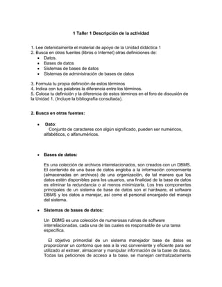 Taller 1 Y 3 Bases De Datos