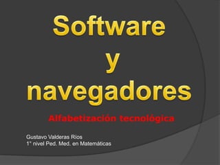 Alfabetización tecnológica

Gustavo Valderas Ríos
1° nivel Ped. Med. en Matemáticas
 