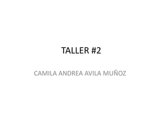 TALLER #2
CAMILA ANDREA AVILA MUÑOZ
 