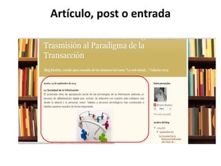 Artículo, post o entrada
 