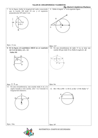Taller 29 circunferencia elementos | PDF