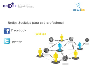 Redes Sociales para uso profesional
Facebook
Twitter
 