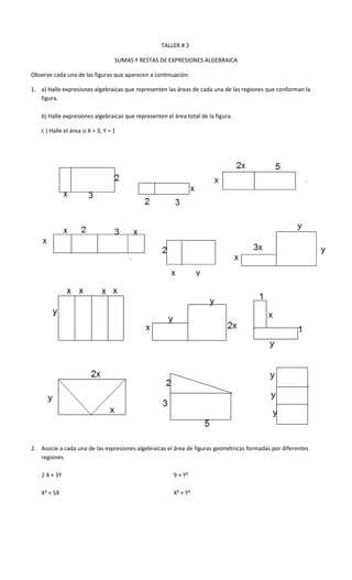 TALLER 2 EXPRESIONES ALGEBRAICAS GRADO 8 | PDF