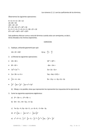 TALLER 2 EXPRESIONES ALGEBRAICAS GRADO 8 | PDF