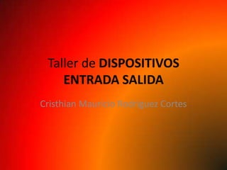Taller de DISPOSITIVOS
    ENTRADA SALIDA
Cristhian Mauricio Rodríguez Cortes
 