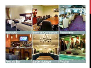 Habitación    Salón de Conferencia   Restaurante




Área de Bar   Salón Multiuso         Piscina
 