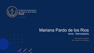 Mariana Pardo de los Rios
tema: Mamoplastia
Primer semestre de Medicina
Taller 2 segundo corte - informática
 