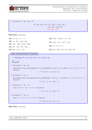 Taller 3 expresiones algebraicas grado 8 | PDF