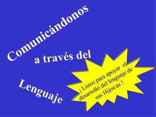 Comunicándonos a través   del Lenguaje ¡ Listos para apoyar  el desarrollo del lenguaje de sus Hijos/as ! 