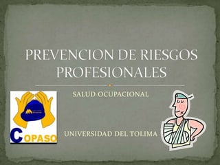 SALUD OCUPACIONAL UNIVERSIDAD DEL TOLIMA PREVENCION DE RIESGOS PROFESIONALES 