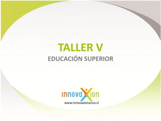 TALLER V
EDUCACIÓN SUPERIOR




    www.innovaxionarica.cl
 