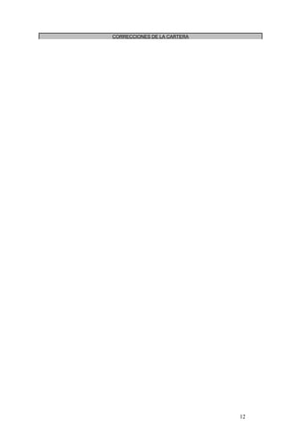 CORRECCIONES DE LA CARTERA
12
 