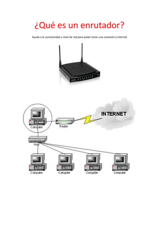 ¿Qué es un enrutador?
Ayuda a la conectividad a nivel de red para poder tener una conexión a internet
 