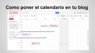 Como poner el calendario en tu blog
 