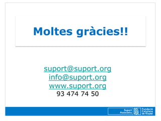 Moltes gràcies!!


 suport@suport.org
  info@suport.org
  www.suport.org
    93 474 74 50
 