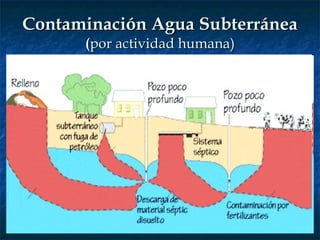 Contaminación Agua Subterránea ( por actividad humana) 